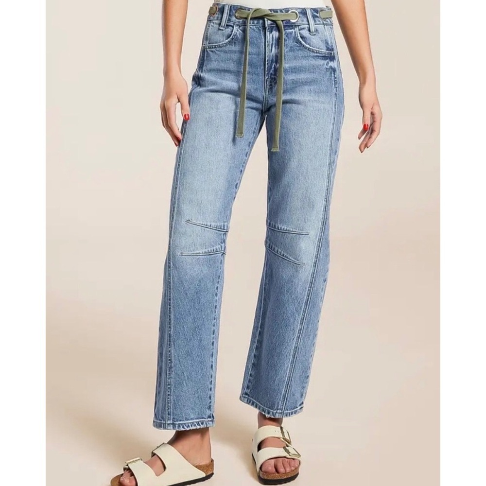Vervet by Flying Monkey High Rise Barrel Jeans Drawstring Waist 24